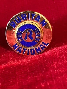 Ruritan National RUS URBS blaue Emaille goldfarbene Metall Vintage Krawattennadel 0,5 Zoll - Bild 1 von 2
