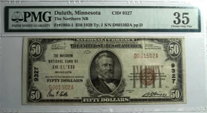 PMG Type 1  1929  $50  The Northern NB  Duluth, Mn   VF -35  FR#1803-1  CH# 9327 - Picture 1 of 2