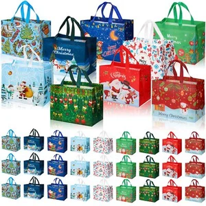 36 Pcs Christmas Tote Bags Bulk Christmas Gift Bags with Handles Reusable Non... - Picture 1 of 7