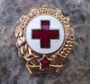 Antique Czech Red Cross Association Medical Medic Uniform First Aid Pin Badge - Picture 1 of 2