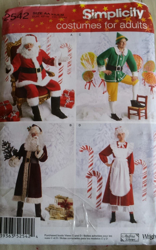 Disfraz de Elfo Simplicity Misses Para Hombre Sra. Papá Noel Patrón de Costura 2542 XS S M Foto 1 de 1