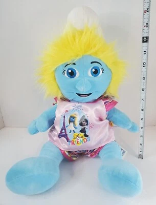 Smurfette Smurf Build A Bear Workshop 17" Plush in Best Friends Pajamas BAB - Image 1 of 4
