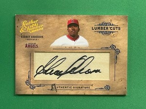2004 Donruss Leather & Lumber GARRET ANDERSON LUMBER CUTS AUTHENTIC SIG /224