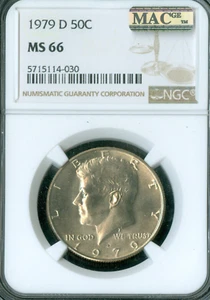 1979 D KENNEDY HALF DOLLAR NGC MS66  . - Picture 1 of 2