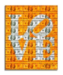 Love Neon Orange, Limited Edition auf Papier, signiert, Pop Art, - Bild 1 von 4