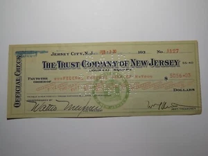 $5056.03 1930 Jersey City New Jersey Cancelled Check! Journal Square Trust Comp. - Picture 1 of 2