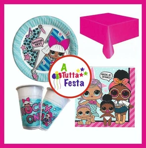  KIT ADDOBBI FESTA COMPLEANNO LOL SURPRISE X8X16X24X32X40 PERSONE  PIATTI BICCHI - Foto 1 di 1