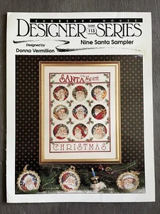 Donna Vermillion Nine Santa Sampler Counted Cross Stitch Pattern - Picture 1 of 3