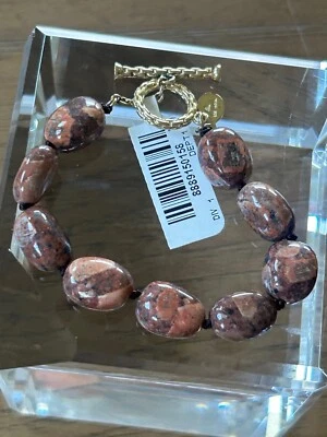Brazalete Grueso JASPE ROJO CHAPADO EN ORO PLATA ESTERLINA CAROL BRODIE RAREZAS S Foto 1 de 4