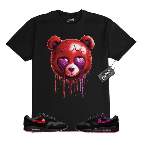 T shirt Air Max 1 PRM San Valentino nera rosa giocosa abbinata SLB