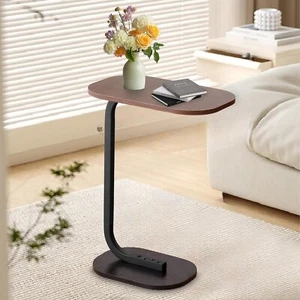 C Shaped End Table, Small Side Table for Couch, Sofa Table for Living Room - Picture 1 of 7