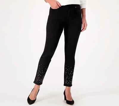 Isaac Mizrahi Live! Jean True Denim Pull On con Estrás-Negro-Plus 18-A555459 Foto 1 de 2