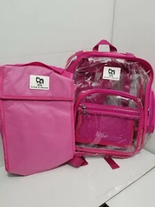Clear Backpack And Lunch Bag Set by Paige & Gracie: Heavy Duty Brand New - Picture 1 of 3