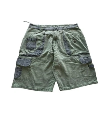 Pantalones Cortos Utilitarios Carga Vintage Sueltos Sostanza Dos Tonos Verde/Gris Talla 40 Foto 1 de 4