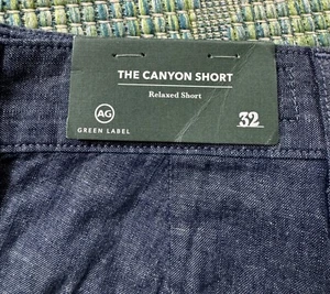 ¡NUEVO CON ETIQUETAS! Pantalones Cortos AG Adriano Goldschmied-Hombre 32-Cáñamo Chino-El Cañón Corto Golf-Azul - Imagen 1 de 10