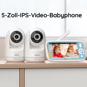 Babyphone HD 5 Zoll mit 2 Kameras, Video Babyphone ohne WLAN, Nachtlicht, 3×Zoom - Bild 1 von 11