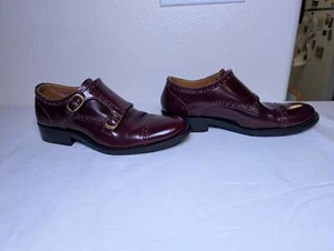 EUC John Fleuvog Luther Monk Strap Burgundy Oxfords Size Men's 5.5 Women's 7.5 - Picture 1 of 8