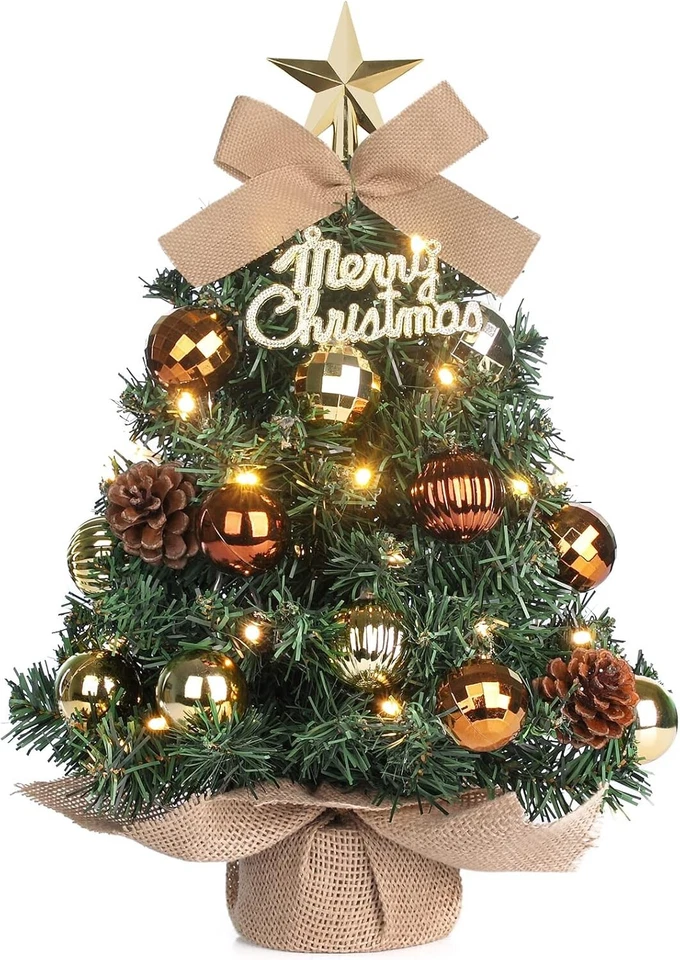Weihnachtsbäume Künstlich 60cm Mini Tannenbaum mit LED und Weihnachtsdeko B1276 - Bild 1 von 4