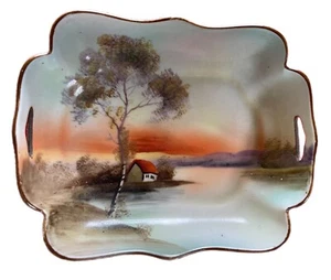 Noritake Morimura handbemalte Schale Schale Made in Japan Baum auf der Wiese - Bild 1 von 6