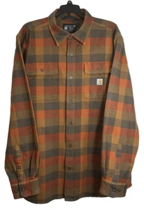 Carhartt Hemd Herren Gr. Large kariert Flanell Heavyweight Loose Fit RN 14806 Logo - Bild 1 von 10