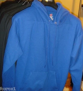 Felpa Hanes Comfort Blend EcoSmart M blu con cappuccio tasche a marsupio nuova senza etichetta - Foto 1 di 12