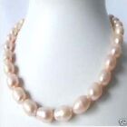 Genuine Huge 10-11mm Pink Baroque Pearl Necklace 18''