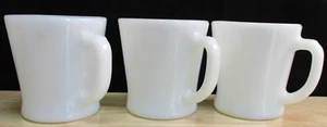 Set of 3 Vintage Anchor Hocking Oven Proof 1212 3 1/2" Coffee Mugs Milk Glass - Picture 1 of 11