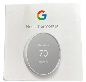 Google Nest Smart Thermostat Snow (White) GA01334 G4CVZ. Open Box - Picture 1 of 3