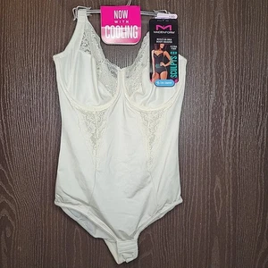 Maidenform Body Briefer 40D Shape wear Firm Control Bodysuit Lingerie Ivory - Picture 1 of 7