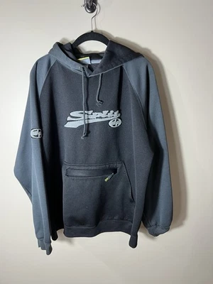 Moletom com capuz vintage skate dividido masculino grande preto pulôver anos 90 Y2K - Imagem 1 de 4