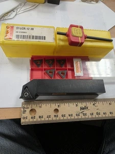 SANDVIK, STGCR 12 3B TOOLHOLDER AND 6 PCS TCMT 16T3 04-KM .015" R c. inserts,LOT - Picture 1 of 11
