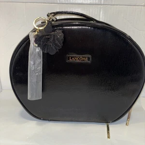 Lancome Large Black Cosmetic Makeup Travel Bag SOFT TRAIN CASE 13"x10.5"x4" - Picture 1 of 7