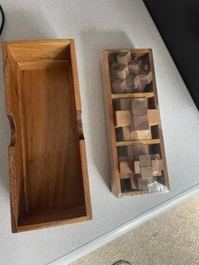 New 3D Antique Puzzle 3 In One Brain Teaser Wooden Puzzle Game Set With Box - Picture 1 of 5
