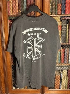 VERY RARE 1993 Triumph Motorcycle Tee Suncoast British Riders 10th Annual Camp - Picture 1 of 10