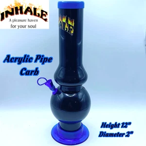 INHALE®️2x12" MUSHROOM ACRYLIC Hookah WATER PIPE W Carb MADE IN THE USA - Picture 1 of 4