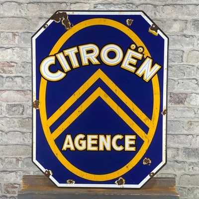 Plaque émaillée CITROËN 23.6x18.1x0.4" (60x46x1cm) Belle décoration murale co... - Photo 1/4