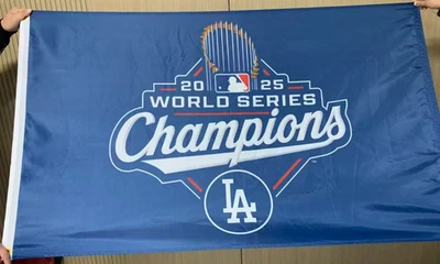 2025 Los Angeles Dodgers MLB World Series Champions 3x5 Ft Flag Banner 4 lined - Image 1 of 4