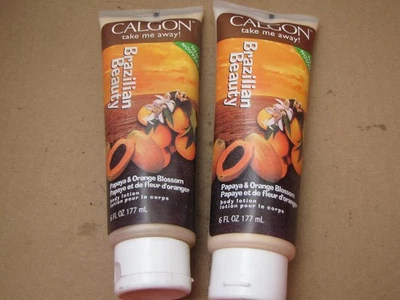 2 LOT OF CALGON BRAZILIAN BEAUTY PAPAYA & ORANGE BLOSSOM 6 OZ RARE HTF - Image 1 of 3
