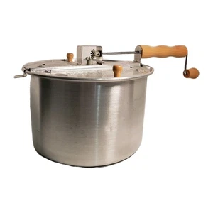 Vintage Whirlipop Popcorn Pan Aluminum Wood Handles - Picture 1 of 6