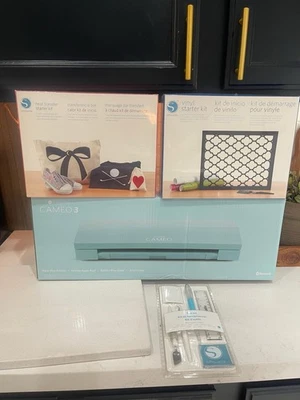 Silhouette Cameo 3-4T Desktop Bluetooth Cutting System in Box with supplies Lot. - Image 1 of 4