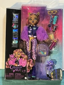 Monster High ~ Clawdeen Wolf ~ bewegliche Puppe mit Halbmond Katze brandneu im Karton - Bild 1 von 6
