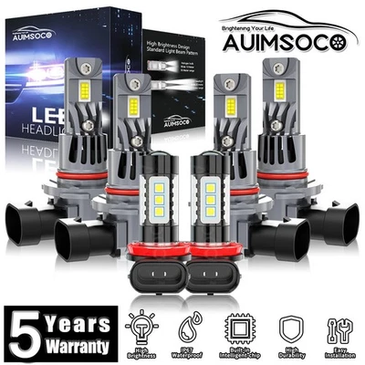 For Mitsubishi Lancer 2008-2015 Sedan 4-Door LED Headlight Bulbs Hi/Lo Fog Beam - Image 1 of 4
