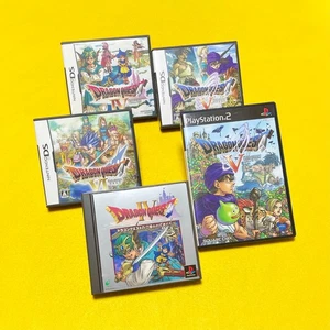 Lot 5 Dragon Quest 4 5 6 IV V VI Nintendo DS Playstation PS PS2 Japan JP w/Case - Picture 1 of 24
