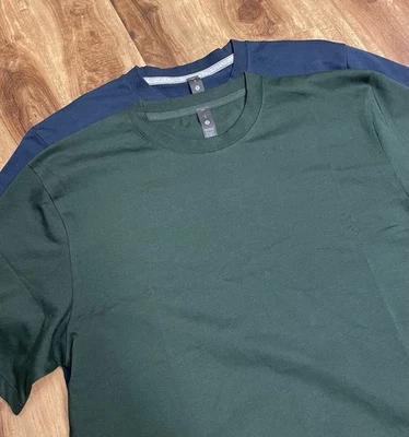Lululemon лот 2 тяжелый хлопок Джерси футболка тропический лес зеленый/синий мужской L - Изображение 1 из 4