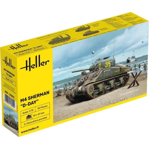 M4 SHERMAN D-DAY KIT 1:72 Heller Kit Mezzi Militari Modellino Nuovo - Immagine 1 di 1