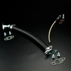 Turbo Oil Feed Drain Line For TOYOTA 3SGTE ST165 Celica Gen 3 4 / 19mm High Flow - Picture 1 of 3