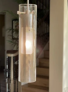 Glass Cylinder w/Mesh Pendant - Tech Lighting Compatible - 12V Halogen - NEW - Picture 1 of 10
