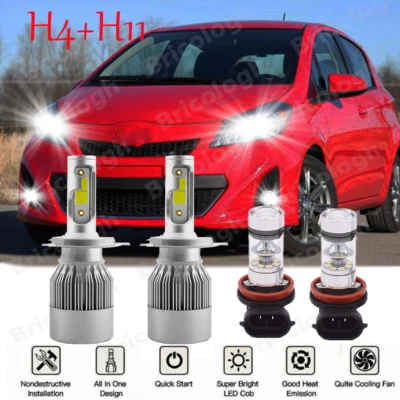 Faros antiniebla LED blancos para Toyota Yaris sedán de 4 puertas 2007-2011-2019 Foto 1 de 4