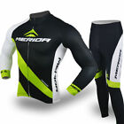 Men's Merida Cycling Clothing Long Sleeve Bike Jersey and Padded Cycle Pants Kit