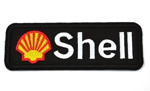 Shell Oil Logo USA Bügelflicken gestickter Aufnäher Patch schwarz - Bild 1 von 2